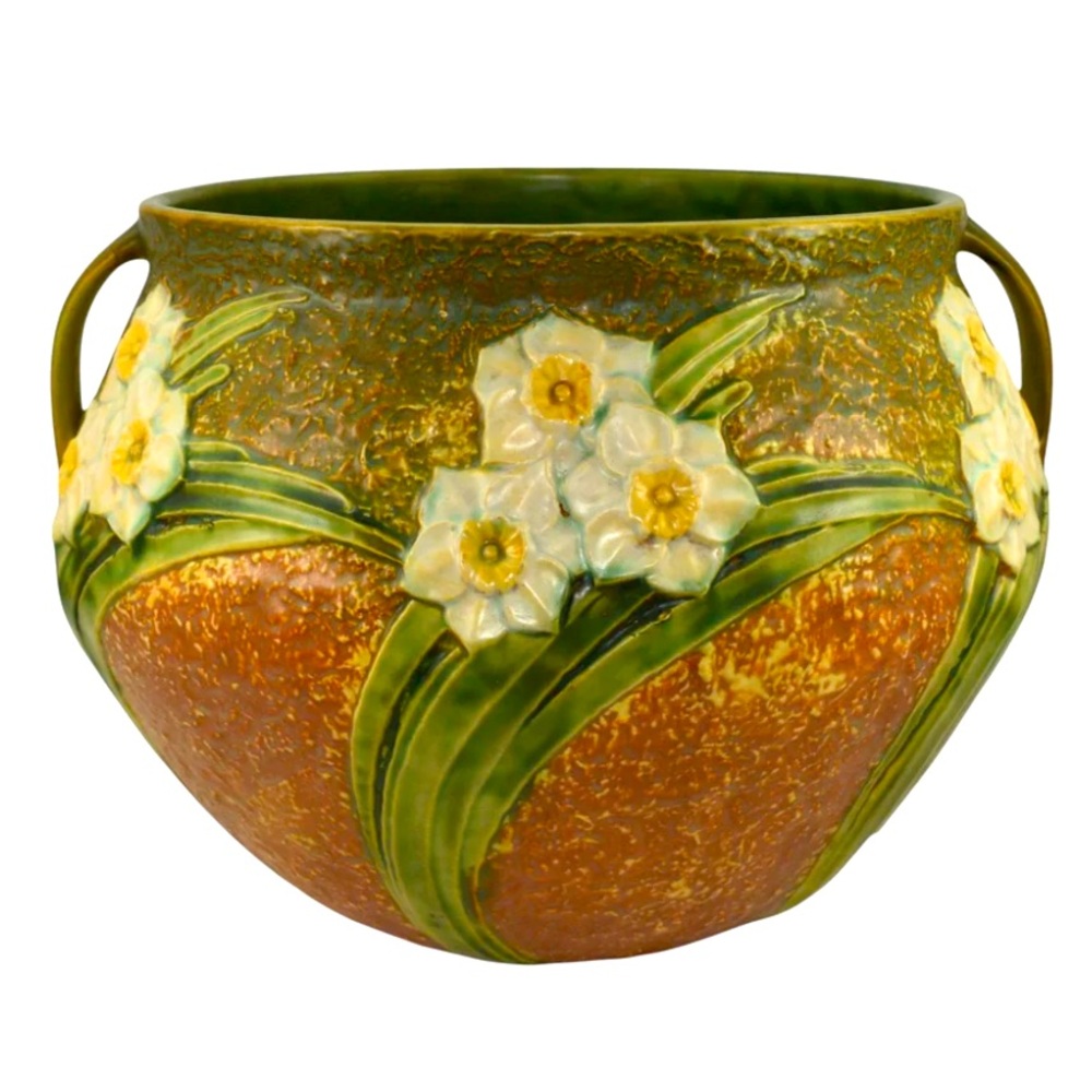 RARE VINTAGE ROSEVILLE JONQUIL 1931 pottery bowl, gorgeous one of a kind